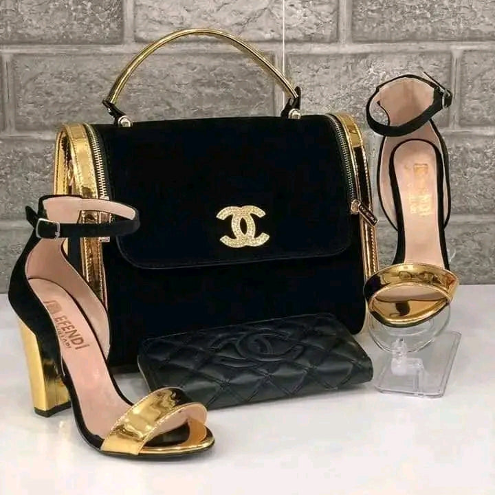 Black Heel & Bag Set
