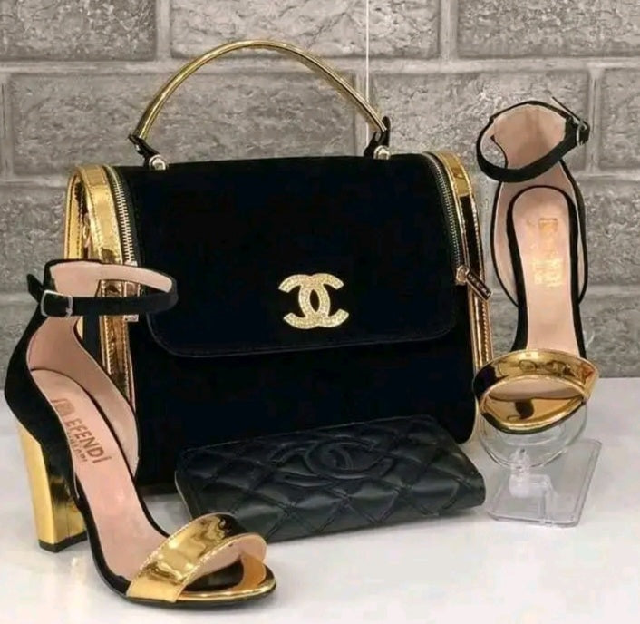 Black Heel & Bag Set