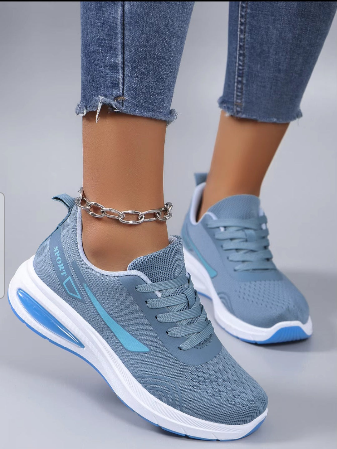 Blue Air Cushion Sport Sneakers