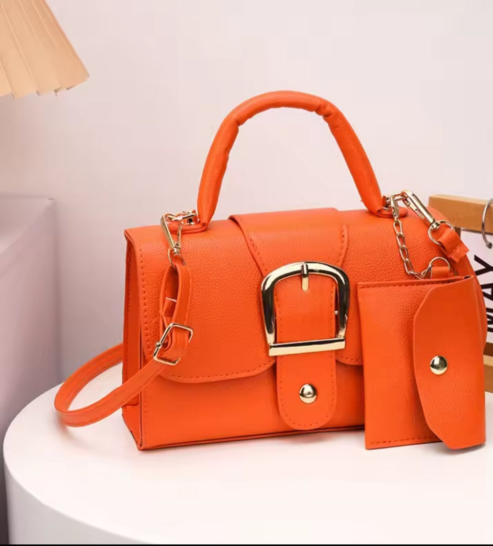 Buckle Flap Handbag with Mini Coin Purse