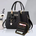 Structured Handbag with Card Wallet Set