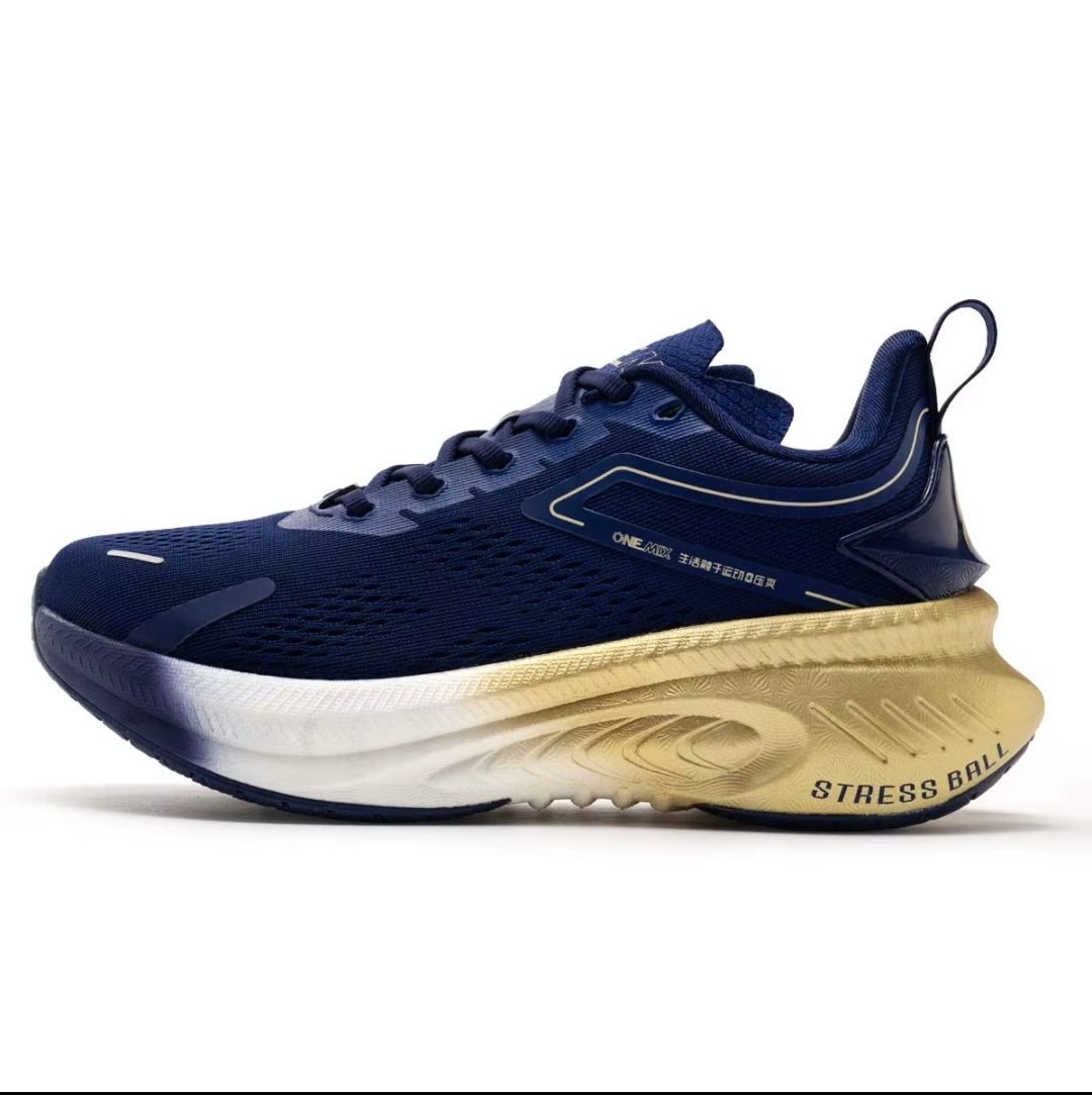 Blue Gold Cushion Running Sneakers